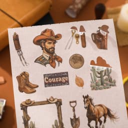 Plus Size 50sheets Washi Stickers Material Paper Collection Book Western Cowboy Gothic Castle Style DIY Scrapbook Supplies