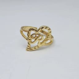 Duoying Custom Initial Rings Personality Hip-Hop Ring Heart Rings Letter Ring Heart Shape Gifts For Mom Gift