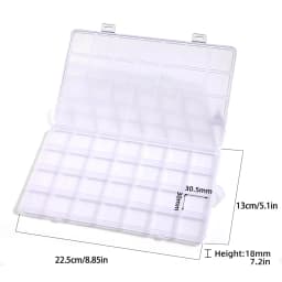 Plastic Jewelry Box 28 Grid Compartment Slot Organizer Storage Beads Container Jewelry Storage Box Rectangle Case Display