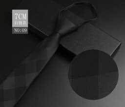 Luxury 7cm Mens Tie Pre-tied Easy Wear Neck Tie For Men Zipper Lazy Pre-tied Business Wedding Stripes Plaid Women Necktie