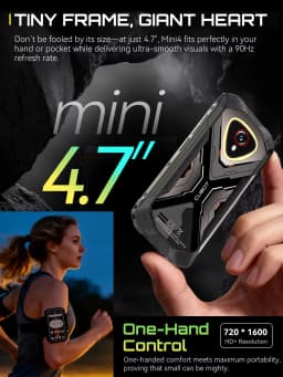 [Shipping From France] Cubot KingKong Mini 4 Android 15 Rugged Smartphone 4.7-Inch  4700mAh 16(6+10)6GB+128GB NFC Camping Light