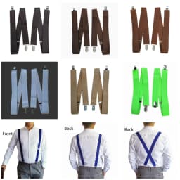 3.5 cm Wide Solid Color No Cross Suspenders Men 4 Strong Clips Women Suspender For wedding Party Trouser Braces