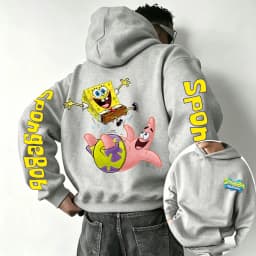 SpongeBob SquarePants Cartoon Anime 2026 New Spring and Autumn Men's and Women's Fashion Hooded Sports Hoodie