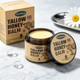 Whipped Beef Tallow and Honey Balm Skin Face Moisturizer Fast Absorption Grass Fed Grass Finished Organic Face Cream Body Lotion
