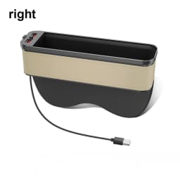 LED Car Crevice Storage Organizer Box Car 2 USB Charging Colour Light Seat Gap Storage Box Auto Interior Stowing Tidying