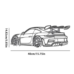 Car Metal Wall Art - Black Metal Carving, Sleek Design with Spoiler & Exhaust Pipes, Easy to Hang Home & Office Decor