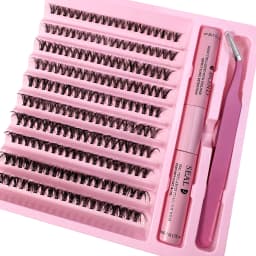 DIY Lashes Extension Kit Lash Bond and Seal Remover Eyelashes 200 PCS Clusters Makeup Tools for Gluing Lashes Gluing Glue