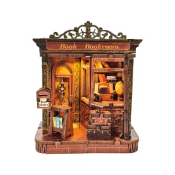 Book Nook Kit DIY Doll House with LED Light Bookshelf Insert Amazing Gift for Friend Ramen Shop Japanese Style