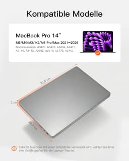 Inateck 360° protective laptop case, large-capacity sleeve compatible with 13" MacBook Air M4-M1 (2025-2018), 13" MacBook Pro M2/M1, LBT11