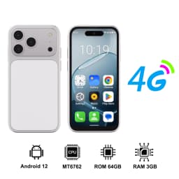 SERVO Mini Pocket Smartphone 4G LTE 4.0" HD Display Android 12 Dual SIM 3GB RAM 64GB ROM Face Unlock WiFi GPS Small Mobile Phone