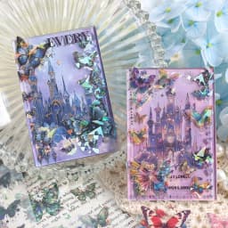 10 Sheets/pack Sparkling Butterflies Transparent PET Die-cut Sitcker Sheet Variety Scrapbooking Journaling Collages