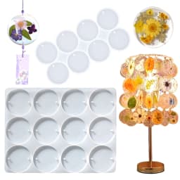 8/12pcs DIY Epoxy Earrings Charms Silicone Mold Round Oval Pendants Resin Mold For Jewelry Making Keychain Tag Casting DIY Craft