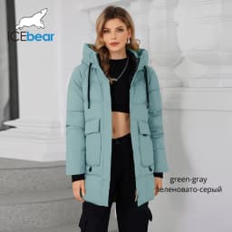 ICEbear Women's Winter Padded Jacket 2024 Hooded Zipper Warm Stylish Coat GWD3781I