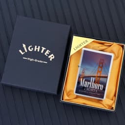 Marlboro Creative and Personalized Grinding Wheel Kerosene Lighter Gift Box World-famous Scenic Spots Men's Gift Wholesale