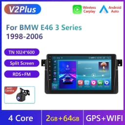 Podofo Wireless Carplay Android Auto Car Radio For BMW E46 1999-2005 Car Intelligent Systems 2din Car Multimedia Player