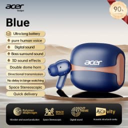 Acer Ohr548 Wireless Bluetooth Headphones with In-Ear Design, Anc Call Noise Reduction, Charging Case, Stereo Sound Effect, Low Latency for Gaming, Comfortable Fit for Sports, Running, and Fitness