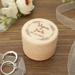 Free Personalized Engagement Ring Box Wooden Ring Box for Wedding Custom Proposal Engraved Ring Bearer Anniversary Gifts for Her