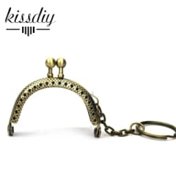 20PCS 5CM antique Bronze silver golden tone Metal Coin Purse Frames with keyring Bag Handle Kiss Clasp DIY Bag Accessories