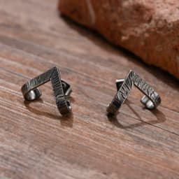 Geometric Stud Earring for Men Stainless Steel Triangle Wrap Earrings Punk Cool Boys Anti Allergy Jewelry Gift for Him Male
