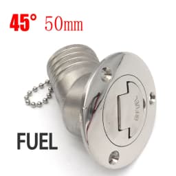 45 Degree 316 Stainless Steel Deck Filler Key Cap GAS DIESEL FUEL WASTE WATER 38mm 50mm Deck Filler Caps for Marine Boat