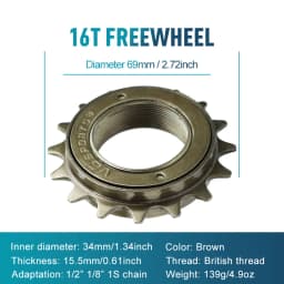 1pc 16T 18T 20T 22T 24T Single Speed Bike Freewheel Compatible With Threaded Freehub Replacement Bike Parts Bicycle Accessories
