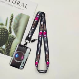 Retro Tape Card Holder Lanyard Camera Neck Strap Credit Card Case ID Badge Holders Credentials Protection Card Holders