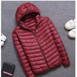 Lightweight Men's Casual Hooded down Jacket Short Pure Color Warm Cotton Coat Slim Fit Style Regular Thickness Spring Season