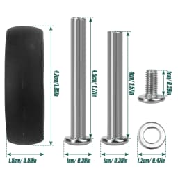 8Pcs Black Luggage Wheel Accessories Trolley Case Rolling Replacement Single Caster Suitcase Parts 47mm Axles Caster Repair Kit