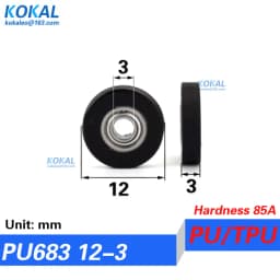 [PUd3] 4/10PCS 693zz 693 623 black color PU TPU rubber low noise UMBB3-10mm micro ball bearing cash machine wheel minisize 10mm