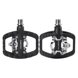 ROCKBROS Bicycle Pedals Half Lock Flat Pedal 2-in-1 Anti-slip Nylon MTB Bike Pedals Dustproof Flat Cleat Platform for Shimano