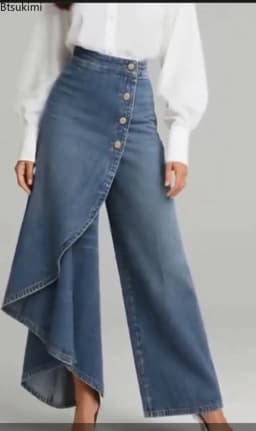 2026 New Women's Casual Wide Leg Pants Spring Fashion Breasted Design Ladies Slim Trousers Vintage Imitation Denim Women Pants