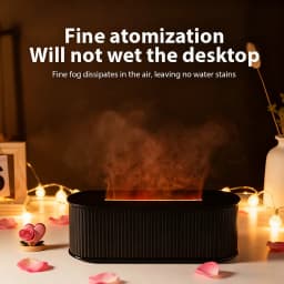1PC USB Powered Simulated Flame Aroma Diffuser With Colorful Lights And 3-level Timing Perfect Air Humidifier For Home Office