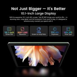 Blackview Tab 20 WIFI Tablets 10.1'' HD+ IPS Display Widevine L1 4GB 64GB Unisoc T310 Android 15 6600mAh 8MP Tablet Pad PC