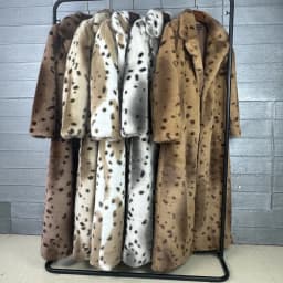 DEAT 2026 Winter Fashion Imitation Fur Leopard Pattern Coat For Women Notched Collar Long Style Notched Collar Jacket 11B9518