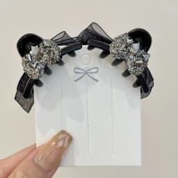 2Pcs Women Small Bow Hair Claw Clips Sweet Princess Headwear Fringe Hair Clips Barrettes for Girls Fashion Hair Accessories