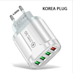 48W 4-Port USB Fast Charger QC3.0 Fast Charging Station for iPhone Samsung Xiaomi Tablet Travel Wall Adapter EU US KR Plug