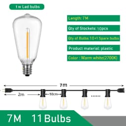 ST38 Festoon 220V LED Globe String Light Fairy LED Outdoor For Birthday Party Garden Decor Garland Lamp Street Patio Backyard