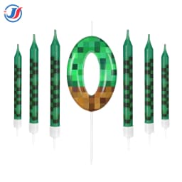 7Pcs Retro Pixel Birthday Cake Candles Topper for Pixel Theme Party Anniversary Party Video Game Party Supplies for Boys Girls
