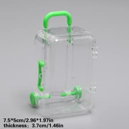 7x5cm Transparent Mini Suitcase Trolley Luggage Candy Packaging Box Handbag Model Earrings Necklace Ring Gift Display Box 1Pcs