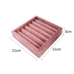 New Solid Wood Pink Velvet Jewelry Display Stand Ring Earrings Bracelet Necklace Watch Pendant Storage Display Stand