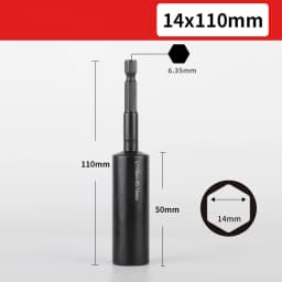 110mm Deepen Socket Wrenches Hexagon Nut Driver Drill Bit H8-H14 Sleeve Adapter Auto Repair Workshop Work Construction