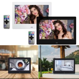 7 Inch HD Digital Photo Frame Full-View Screen Video Photo Electronic Album Support Music/Video/Photo Calendar Clock