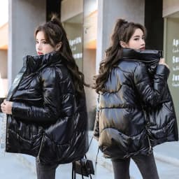 2025 New Winter Short Parka Jacket Women Thick Cotton Padded Coats Female Stand Collar Loose Puffer Parkas Down Jackets Outwear