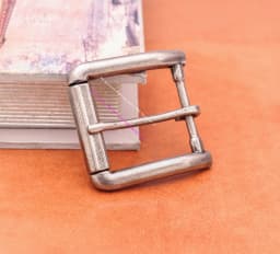 40MM Heavy Duty Men Antiqued Silver Metal Cowboy Single Prong End Bar Buckle Heel Bar Roller Leathercraft Belt Buckle