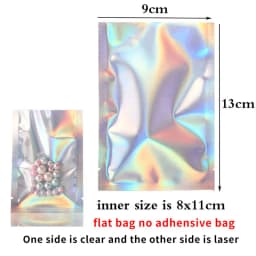 25pcs Holographic Rainbow Flat Foil Mailing Envelope Large Laser Self Adhesive Shipping Bags for Courier Storage Gift Package