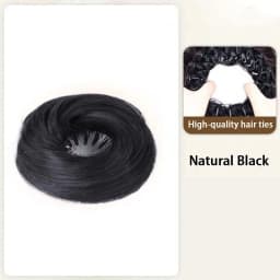 Synthetic Chignon Wig Hair Bun Extensions Retractable Bun Hairpiece Straight Donut Chignon Updo Hair for Women All Occasions Use