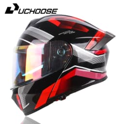 Uchoose DOT Approved Full Face Helmets Crash Motorbike Protective Gear Men Women Flip Up Helmet Motorcycle Double Sun Visor