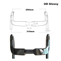 BIKEDOC HB23 350MM Carbon Track Bicycle Handlebar Cycle 270g Sprint Handlebar 330MM