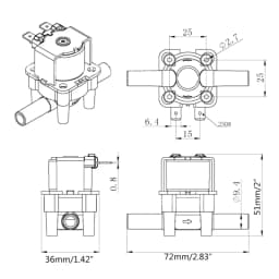 3/8" Electric Plastic Solenoid for Valve 12V 24V 220V Normal Closed Inlet Water for Valve RO Water Reverse Osmosis- Syst