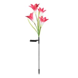 Solar Lily Flower Light 7 Color Changing Waterproof Solar Pathway Landscape Lights for Outdoor Courtyard Garden Yard Decor